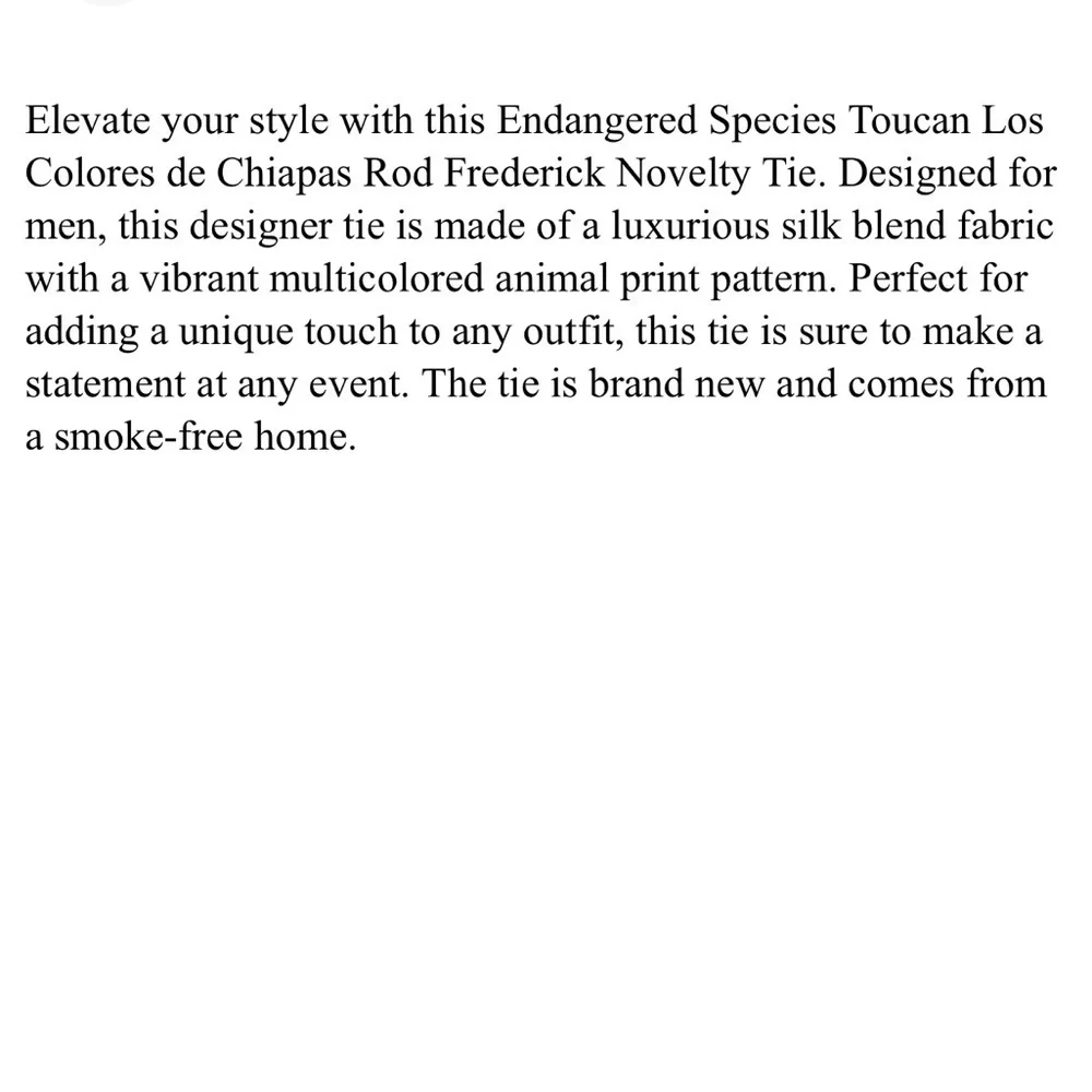 Endangered Species Toucan Los Colores De Chiapas Rod Frederick Novelty Tie